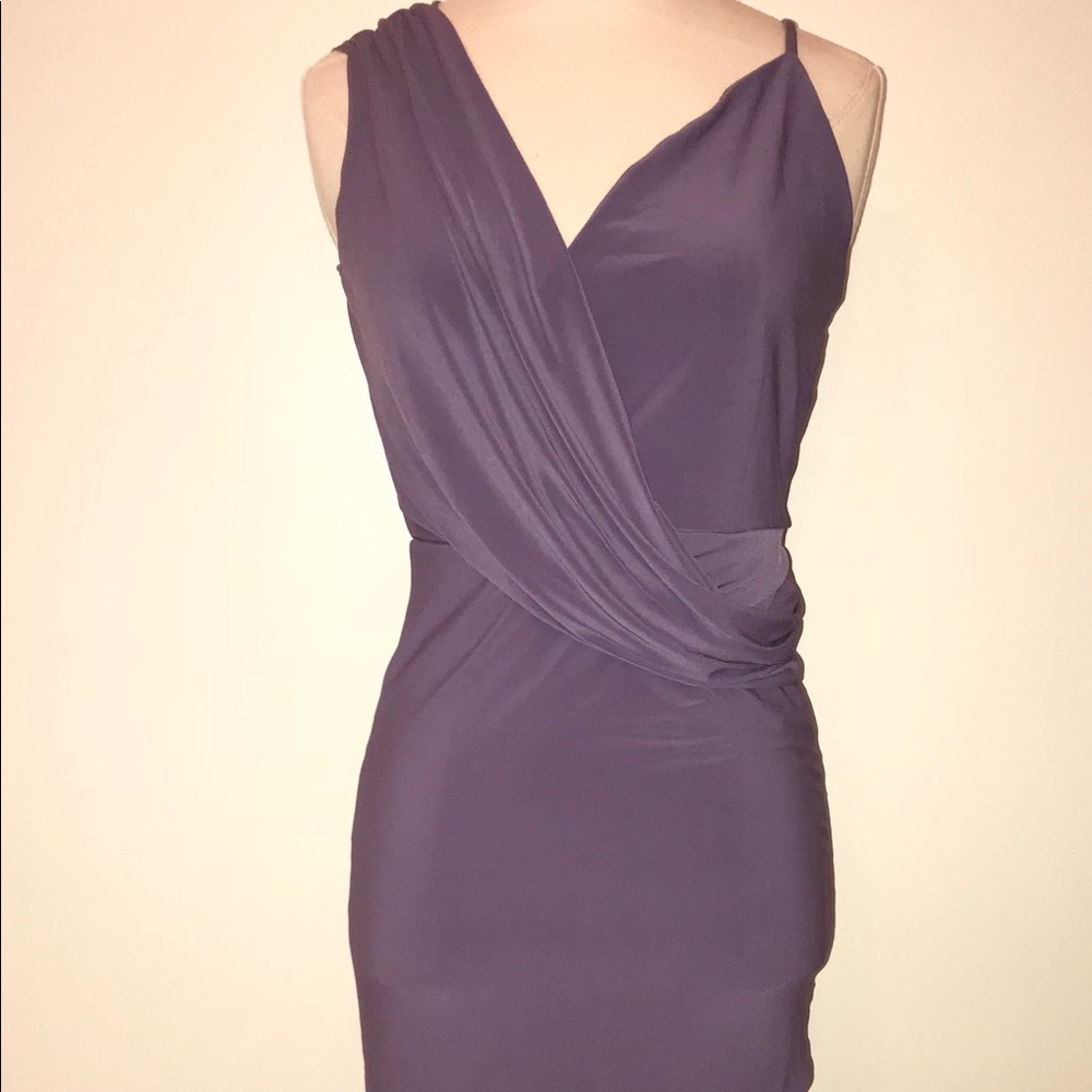 Fashion Nova Lavender Front Thigh Slit Maxi Dress
